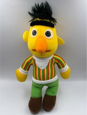 Vintage Sesame Street Bert Doll Stuffed Toy Muppets Jim Henson Yellow